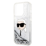 Karl Lagerfeld KLHCP14LLNKHCH iPhone 14 Pro 6,1" sølv/sølv hardcase Glitter Karl Head