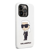 Karl Lagerfeld KLHCP14LSNIKBCH iPhone 14 Pro 6,1" hårdkasse hvid/hvid Silicone Ikonik