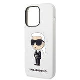 Karl Lagerfeld KLHCP14LSNIKBCH iPhone 14 Pro 6,1" hårdkasse hvid/hvid Silicone Ikonik