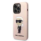 Karl Lagerfeld KLHCP14LSNIKBCP iPhone 14 Pro 6.1" Hardcase lyserød/rosa Silicone Ikonik