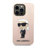 Karl Lagerfeld KLHCP14LSNIKBCP iPhone 14 Pro 6.1" Hardcase lyserød/rosa Silicone Ikonik