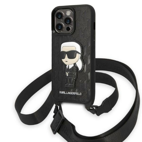 Karl Lagerfeld KLHCP14LSTKMK iPhone 14 Pro 6.1" sort/sort hardcase Monogram Ikonik Patch