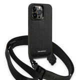 Karl Lagerfeld KLHCP14LSTMMK iPhone 14 Pro 6.1" hardcase sort/sort Monogram Plaque Logo Strap