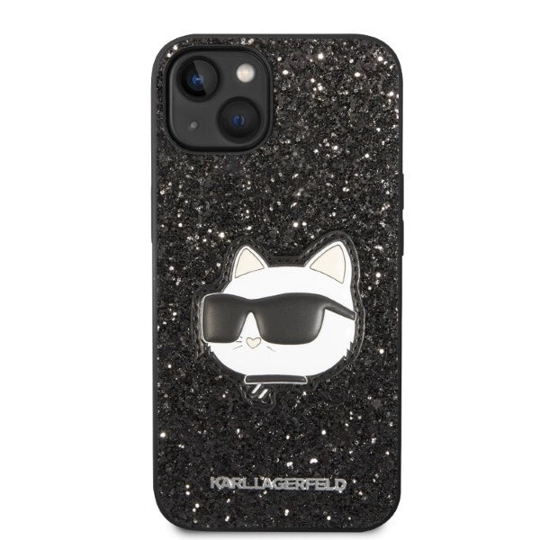 Karl Lagerfeld KLHCP14MG2CPK iPhone 14 Plus 6.7" sort/sort hardcase Glitter Choupette Patch