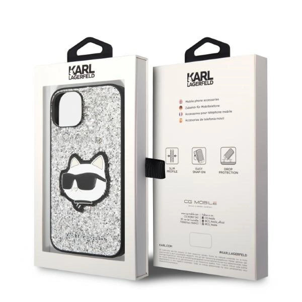 Karl Lagerfeld KLHCP14MG2CPS iPhone 14 Plus 6.7" sølv/sølv hardcase Glitter Choupette Patch