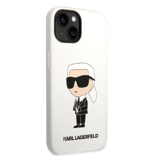 Karl Lagerfeld KLHCP14MSNIKBCH iPhone 14 Plus 6.7" Hardcase hvid/hvid Silicone Ikonik