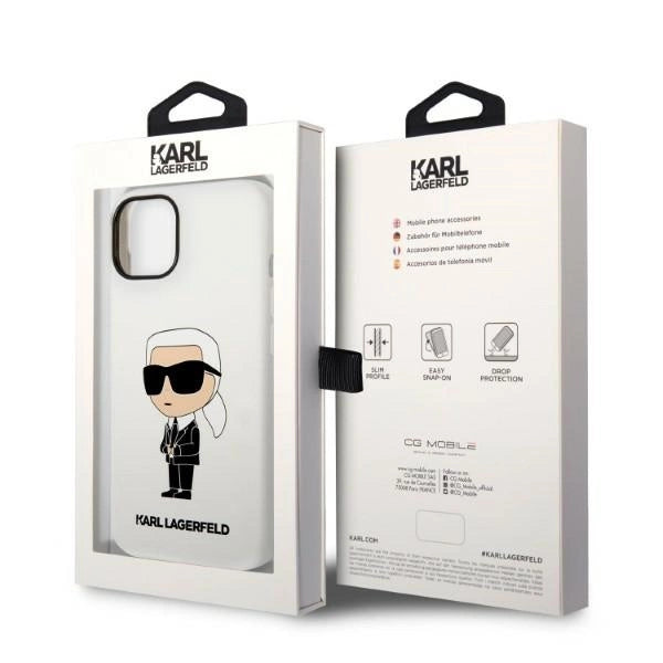 Karl Lagerfeld KLHCP14MSNIKBCH iPhone 14 Plus 6.7" Hardcase hvid/hvid Silicone Ikonik