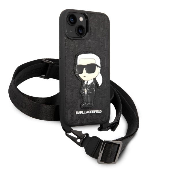 Karl Lagerfeld KLHCP14SSTKMK iPhone 14 6.1" sort/sort hardcase Monogram Ikonik Patch