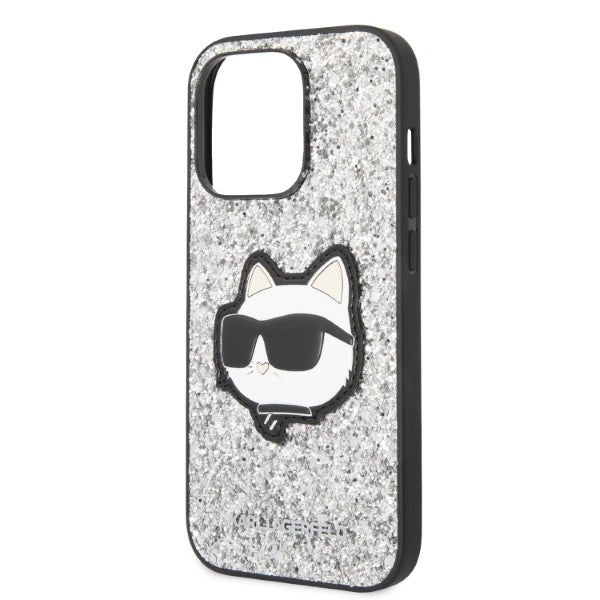 Karl Lagerfeld KLHCP14XG2CPS iPhone 14 Pro Max 6.7" sølv/sølv hardcase Glitter Choupette Patch