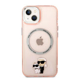 Karl Lagerfeld KLHMP14SHNKCIP iPhone 14 6.1" Hardcase pink/pink Iconic Karl og Choupette Magsafe