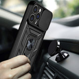 Hybrid Armor Camshield Case til Vivo X80 Lite / Vivo V25 Armor Case med Camera Cover sort