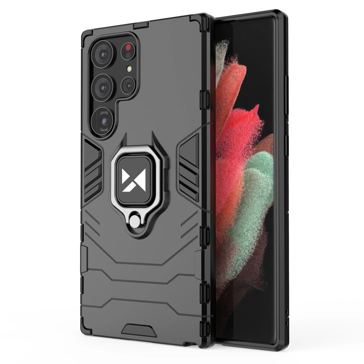 Wozinsky Ring Armor case til Samsung Galaxy S23 Ultra pansret cover magnetisk holder ring sort