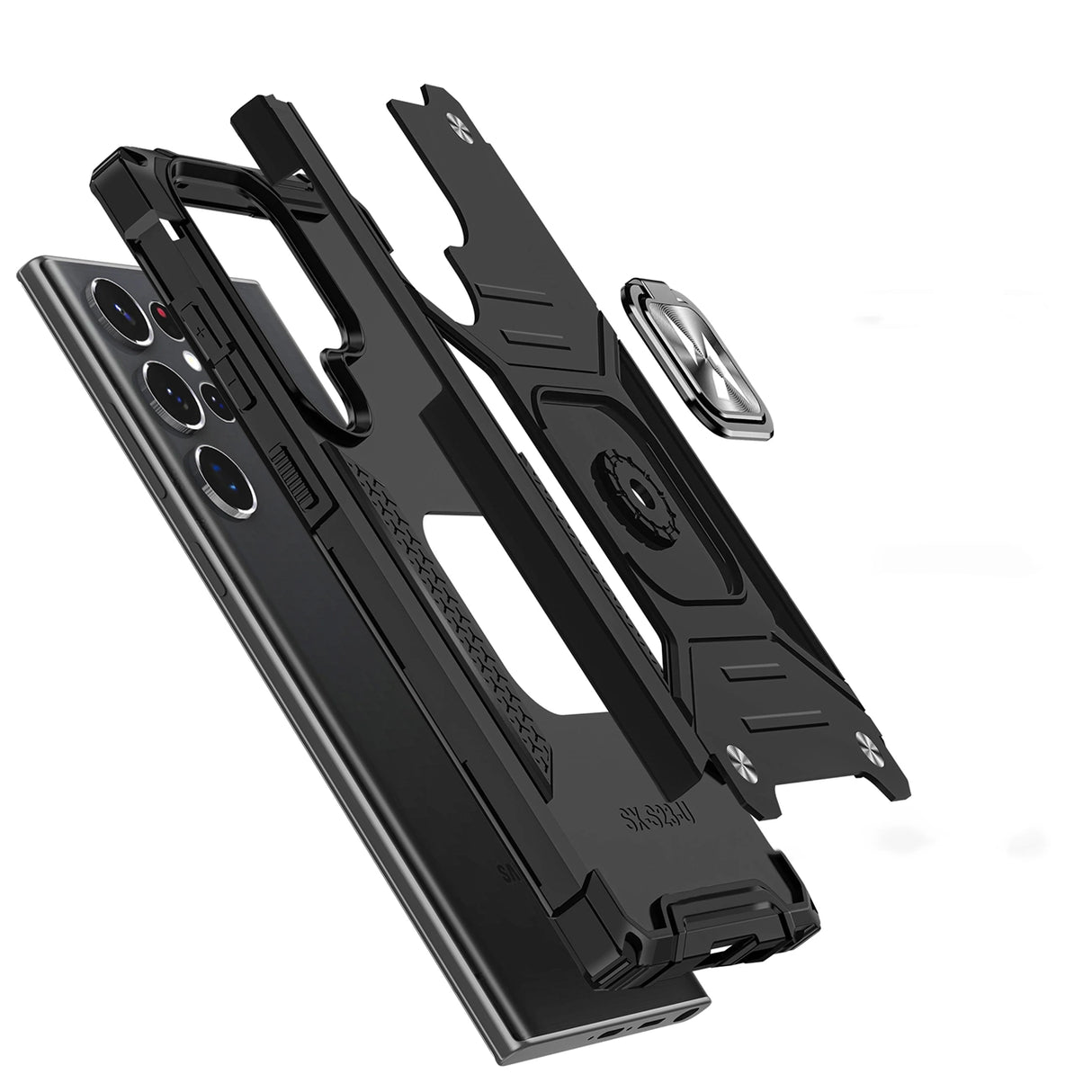 Wozinsky Ring Armor case til Samsung Galaxy S23 Ultra pansret cover magnetisk holder ring sort