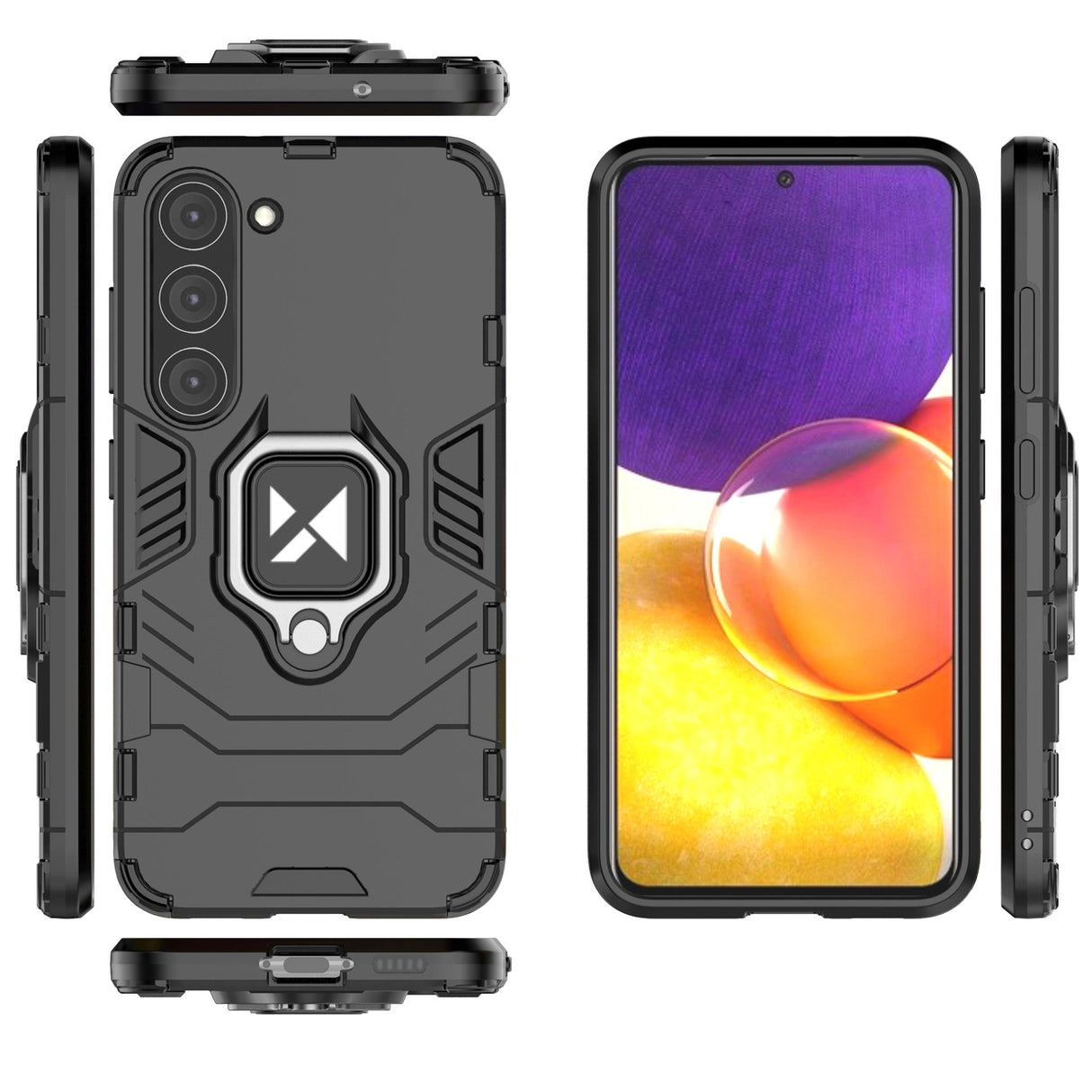 Wozinsky Ring Armor case til Samsung Galaxy S23+ pansret cover magnetisk holder ring sort
