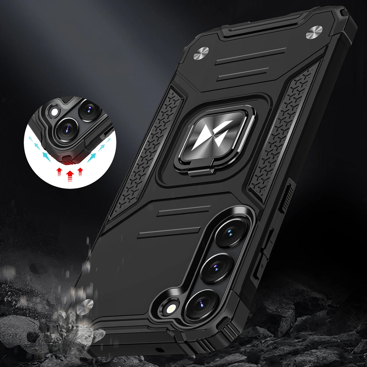 Wozinsky Ring Armor case til Samsung Galaxy S23+ pansret cover magnetisk holder ring sort