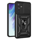 Hybrid Armor Camshield-hylster til Samsung Galaxy A54 5G-panserhylster med kameraomslag sort