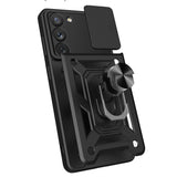 Hybrid Armor Camshield-hylster til Samsung Galaxy A54 5G-panserhylster med kameraomslag sort