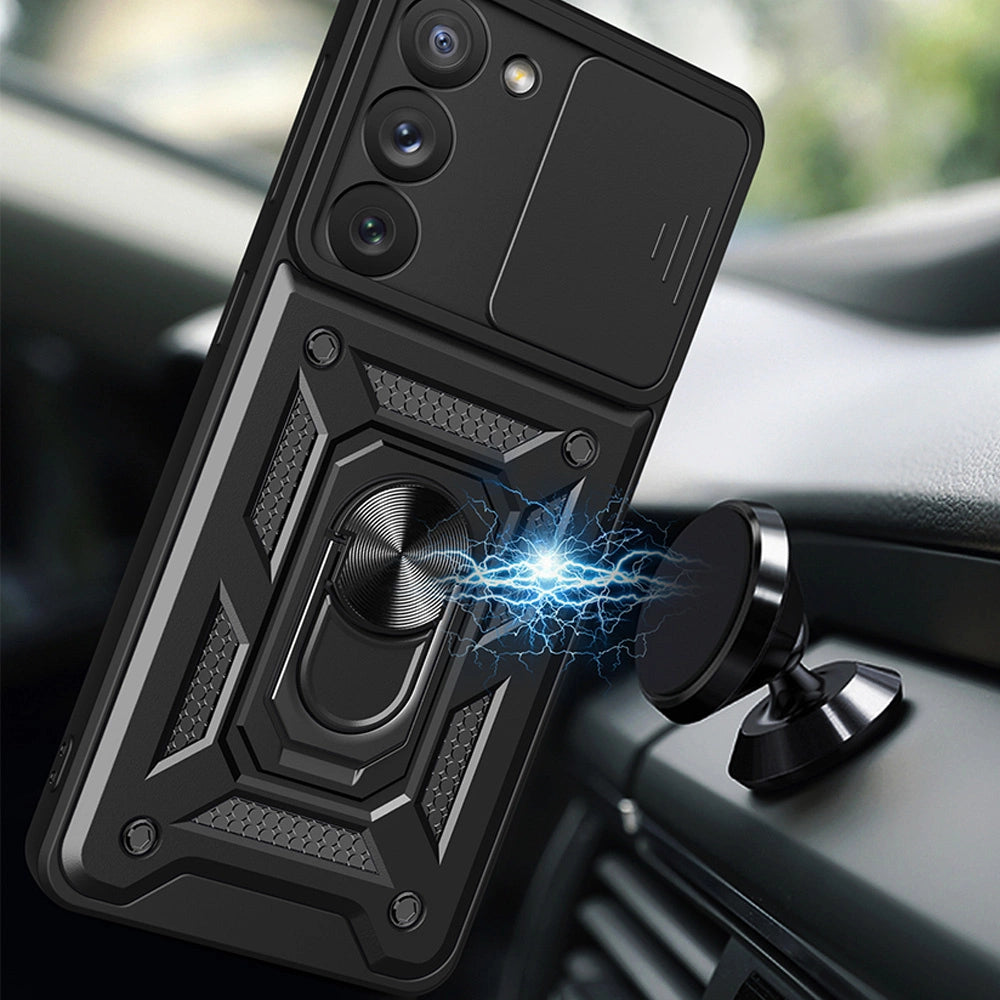 Hybrid Armor Camshield case til Samsung Galaxy A34 5G pansret sag med kamera cover lyserød