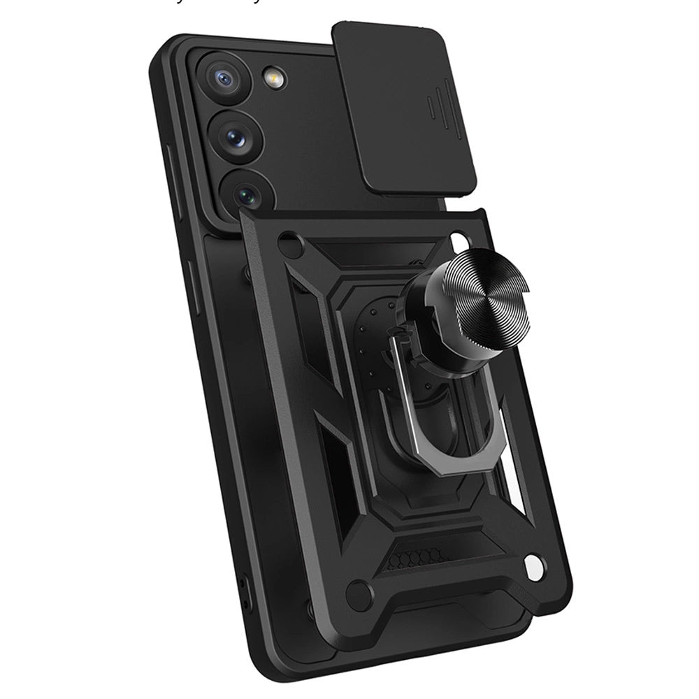 Hybrid Armor Camshield case til Samsung Galaxy A14 pansret sag med kamera cover lyserød