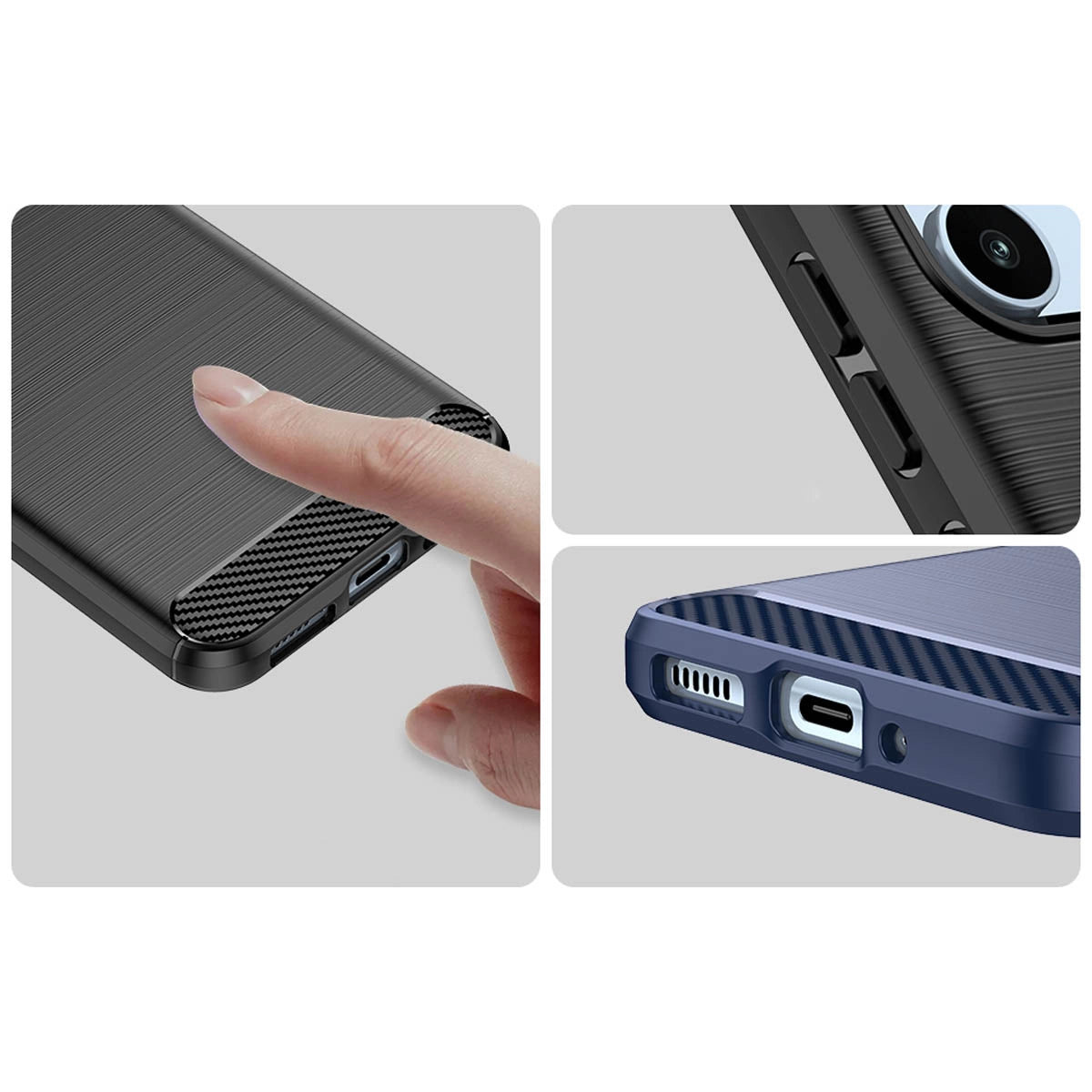 Carbon Case til Samsung Galaxy A54 5G fleksibelt silikone carbon cover sort
