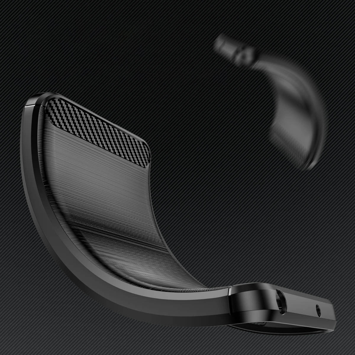 Carbon Case til Samsung Galaxy A54 5G fleksibelt silikone carbon cover sort