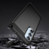 Carbon Case til Samsung Galaxy A54 5G fleksibelt silikone carbon cover sort