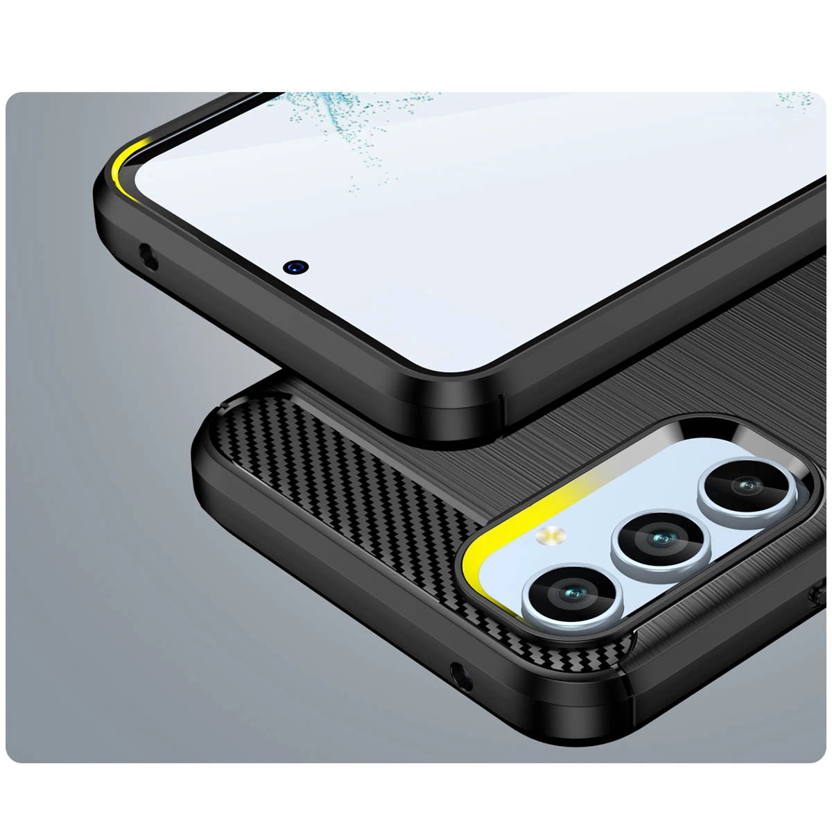 Carbon Case til Samsung Galaxy A54 5G fleksibelt silikone carbon cover sort