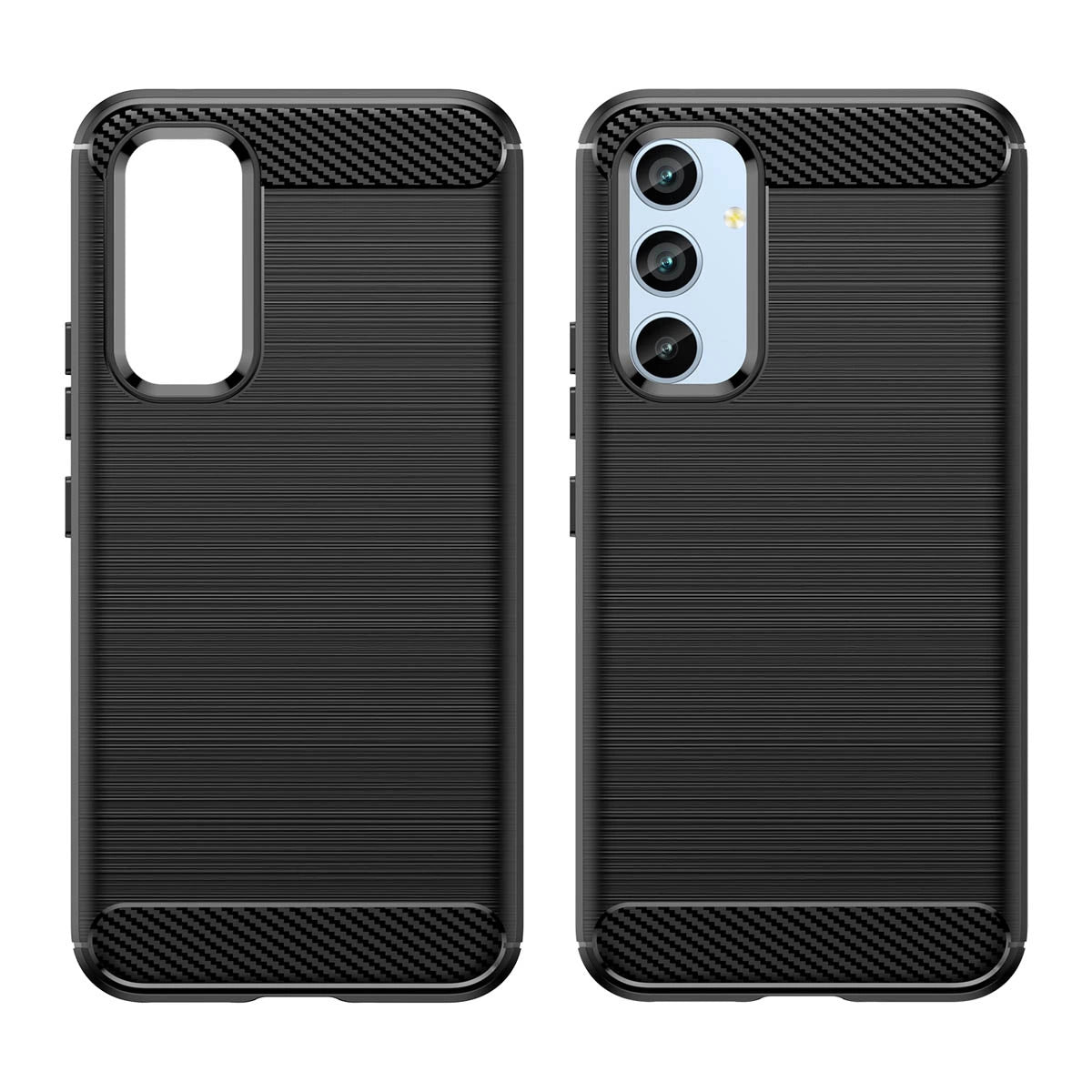 Carbon Case til Samsung Galaxy A54 5G fleksibelt silikone carbon cover sort