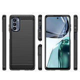 Carbon Case til Motorola Moto G62 5G fleksibelt silikone carbon cover sort