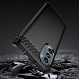 Carbon Case til Motorola Moto G62 5G fleksible silikone carbon cover sort