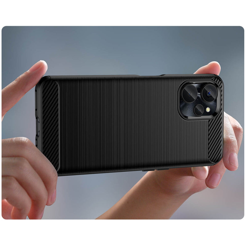 Carbon Case til Realme 10 5G / Realme 9i 5G Fleksibel Silicone Carbon Cover sort