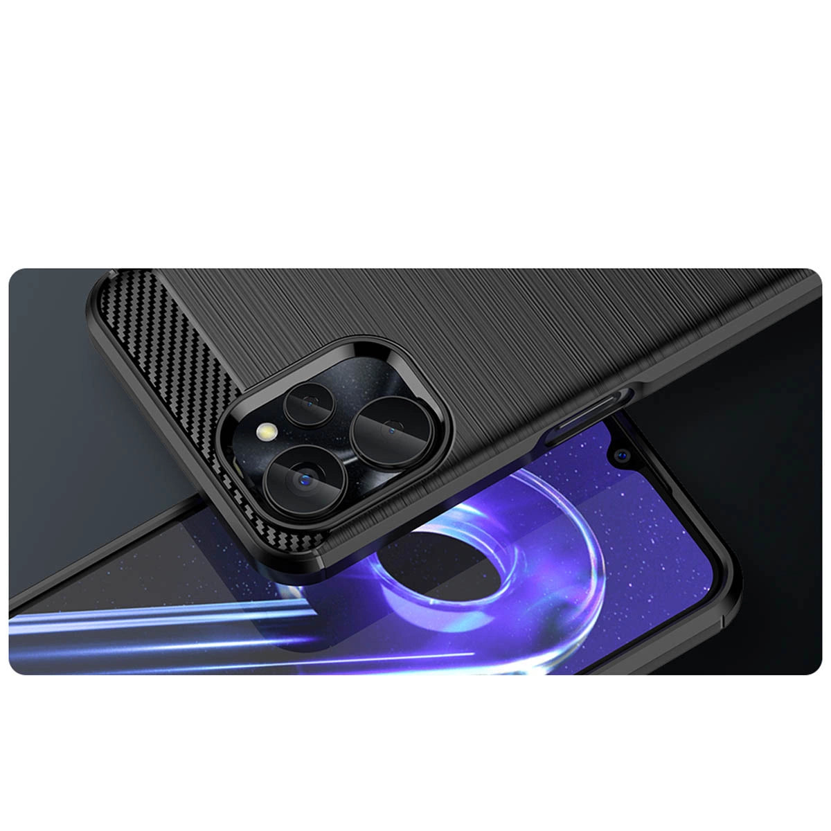 Carbon Case til Realme 10 5G / Realme 9i 5G Fleksibel silikon Carbon Cover sort