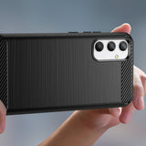 Carbon Case til Realme 10 Pro fleksibelt silikone carbon cover sort