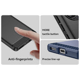 Carbon Case til Realme 10 Pro+ fleksibelt silikone carbon cover sort