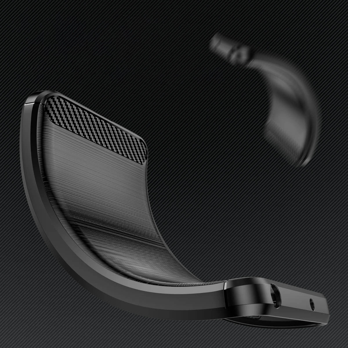 Carbon Case til Realme 10 Pro+ fleksibelt silikone carbon cover sort