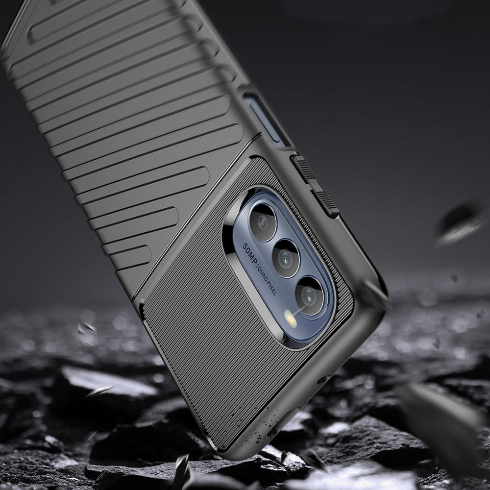 Thunder Case til Motorola Moto G62 5G silikone rustning case sort
