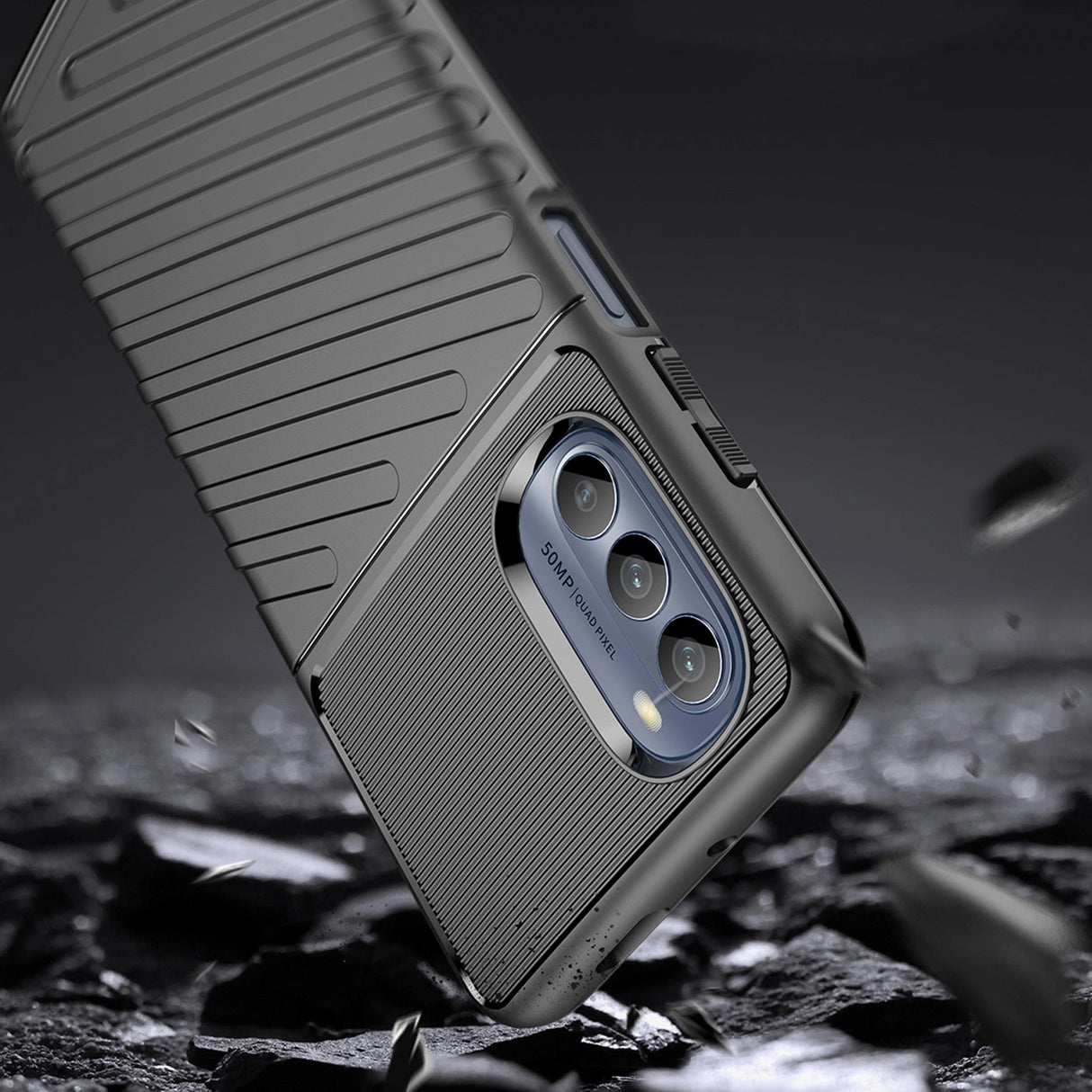 Thunder Case til Motorola Moto G62 5G silikone rustning case sort