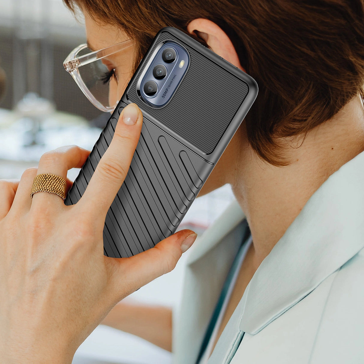 Thunder Case til Motorola Moto G62 5G silikone rustning case sort