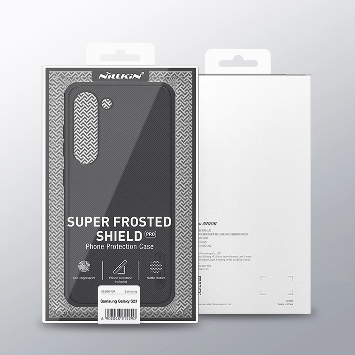 Nillkin Super Frosted Shield Pro-kasse til Samsung Galaxy S23+ pansret cover + telefonstativ blå