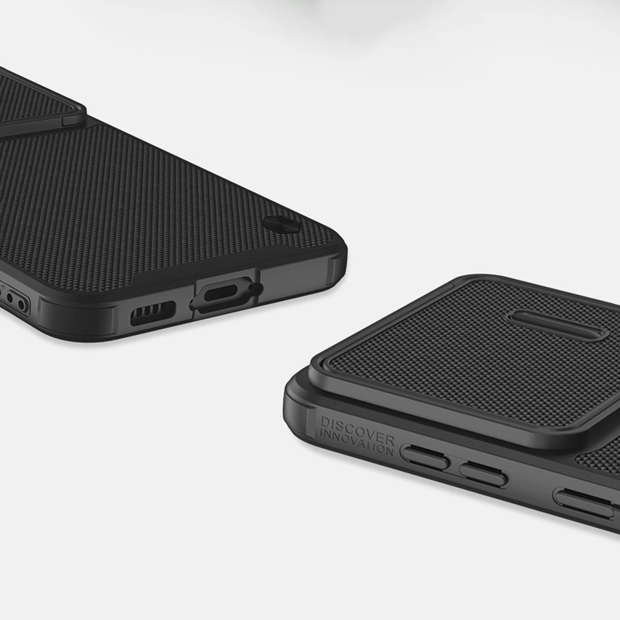Nillkin Textured S Case til Samsung Galaxy S23, pansret cover med kamera cover, sort