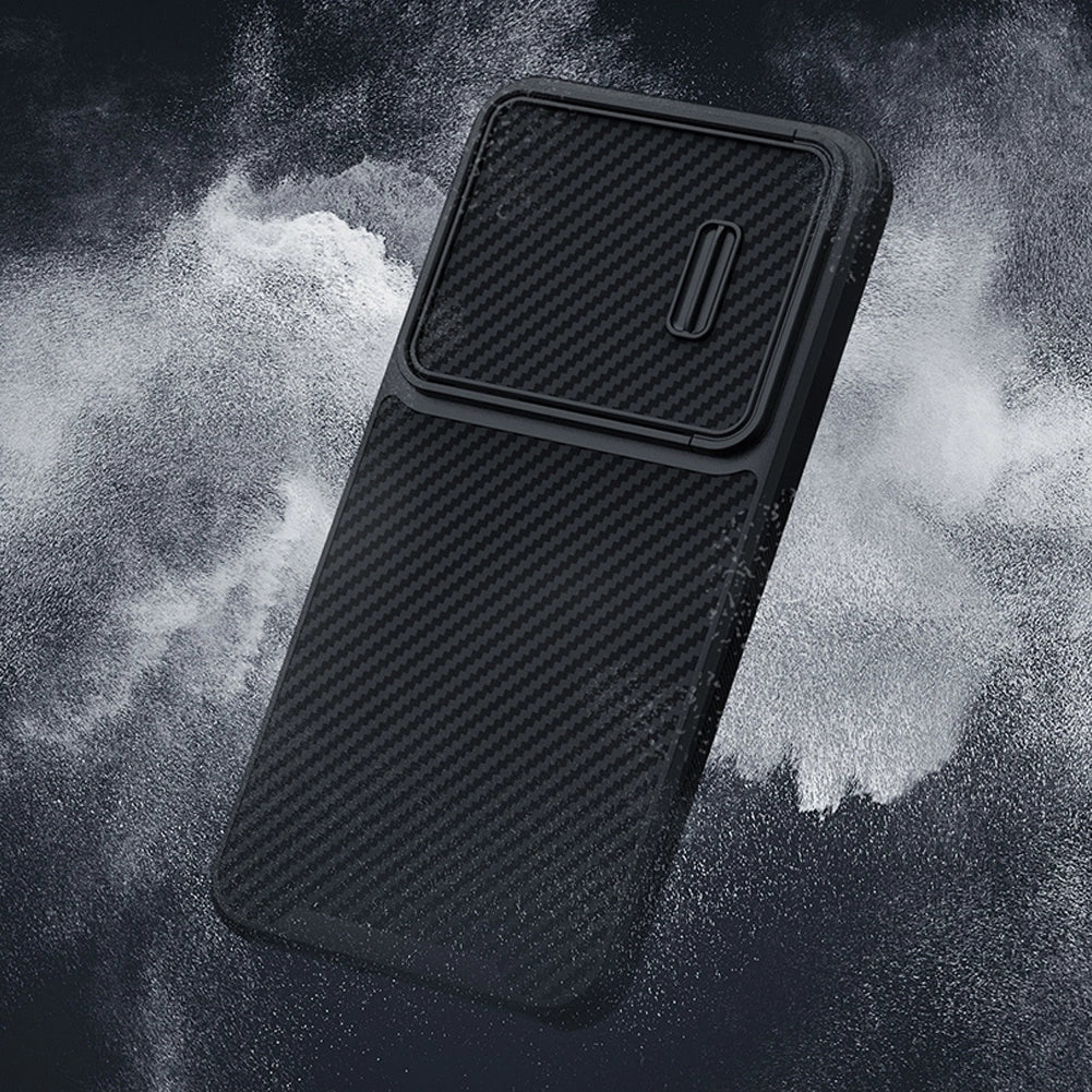 Nillkin Syntetisk Fiber S Case til Samsung Galaxy S23, kamera cover, sort