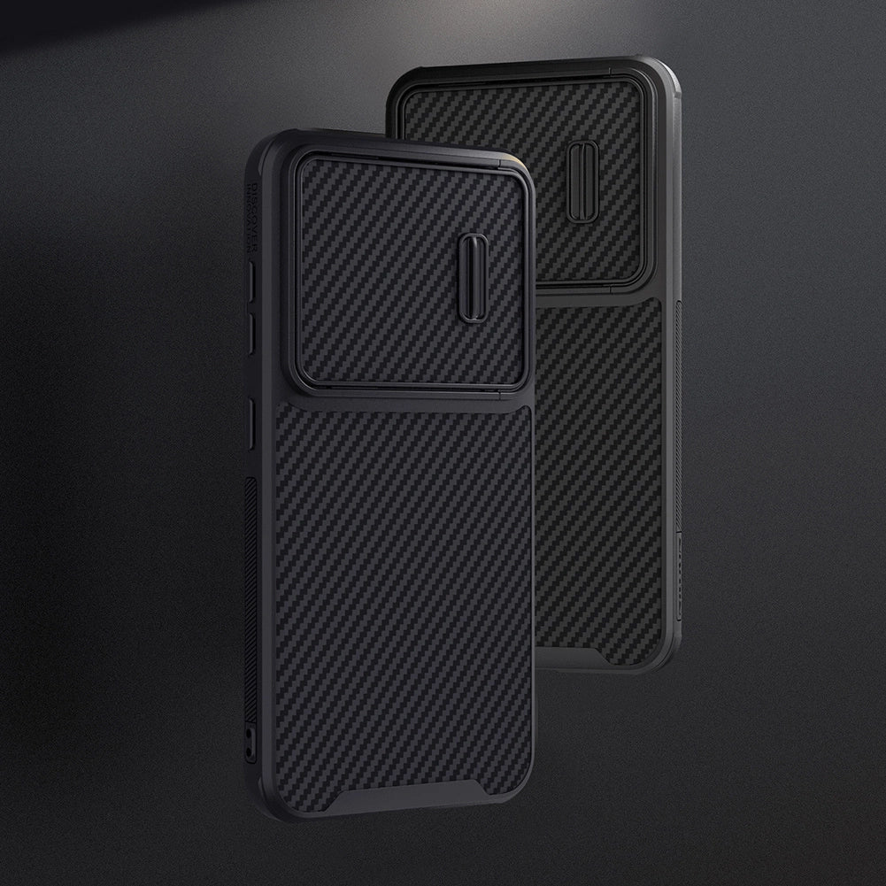 Nillkin Syntetisk Fiber S Case til Samsung Galaxy S23+, kamera cover, sort