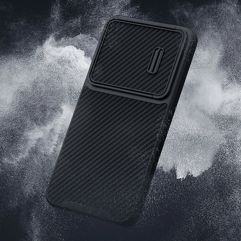 Nillkin Syntetisk Fiber S Case til Samsung Galaxy S23+, kamera cover, sort