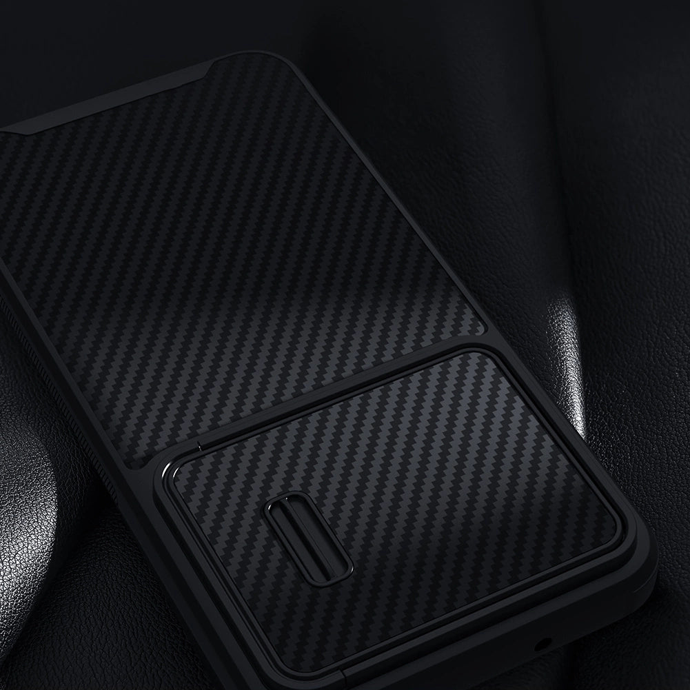 Nillkin Syntetisk Fiber S Case til Samsung Galaxy S23+, kamera cover, sort