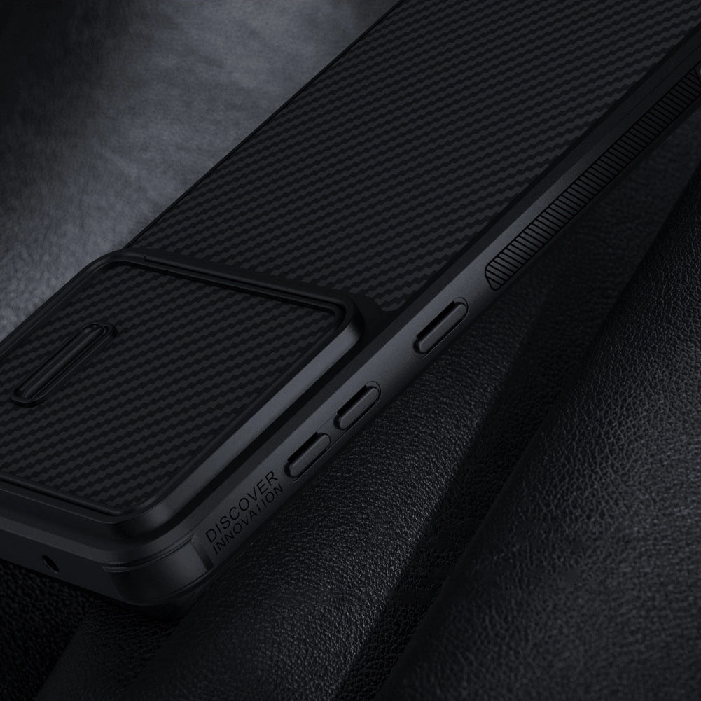 Nillkin Syntetisk Fiber S Case til Samsung Galaxy S23+, kamera cover, sort