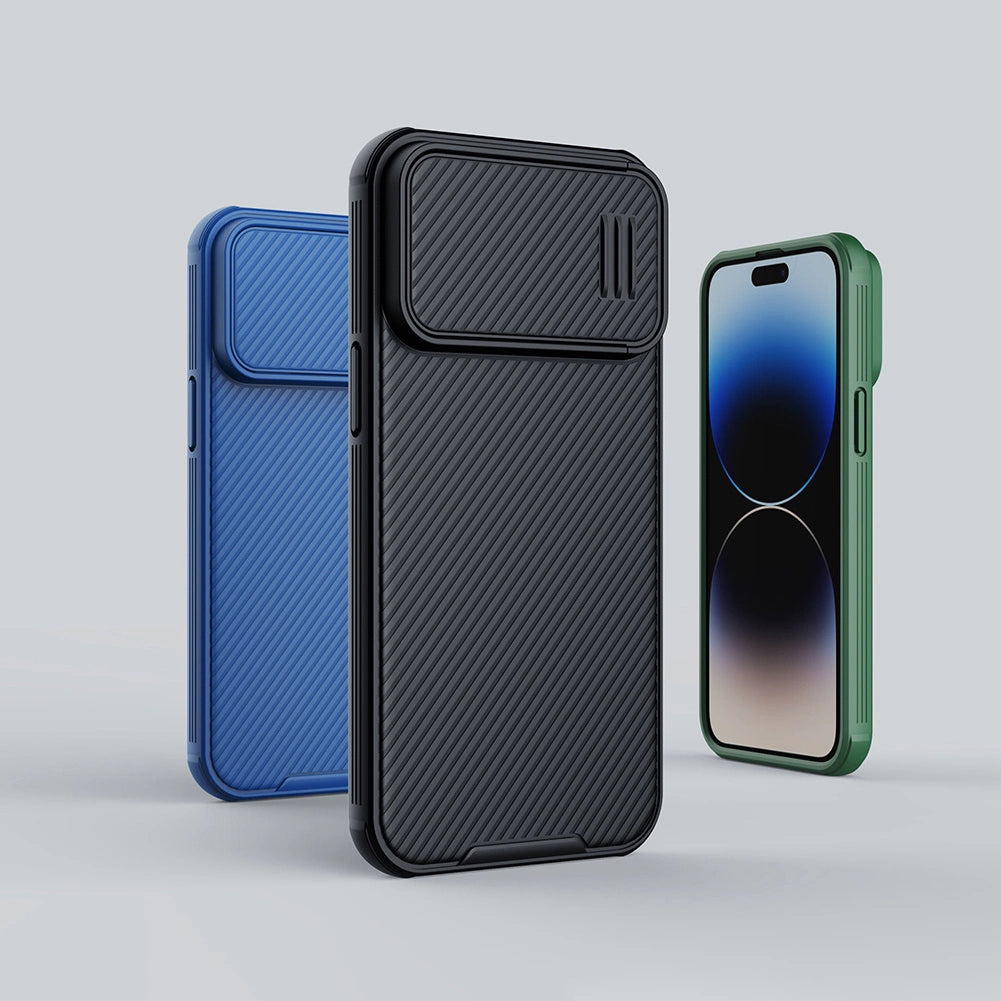 Nillkin CamShield S Case iPhone 14 Pro Max Armored Cover Camera Protector Blå