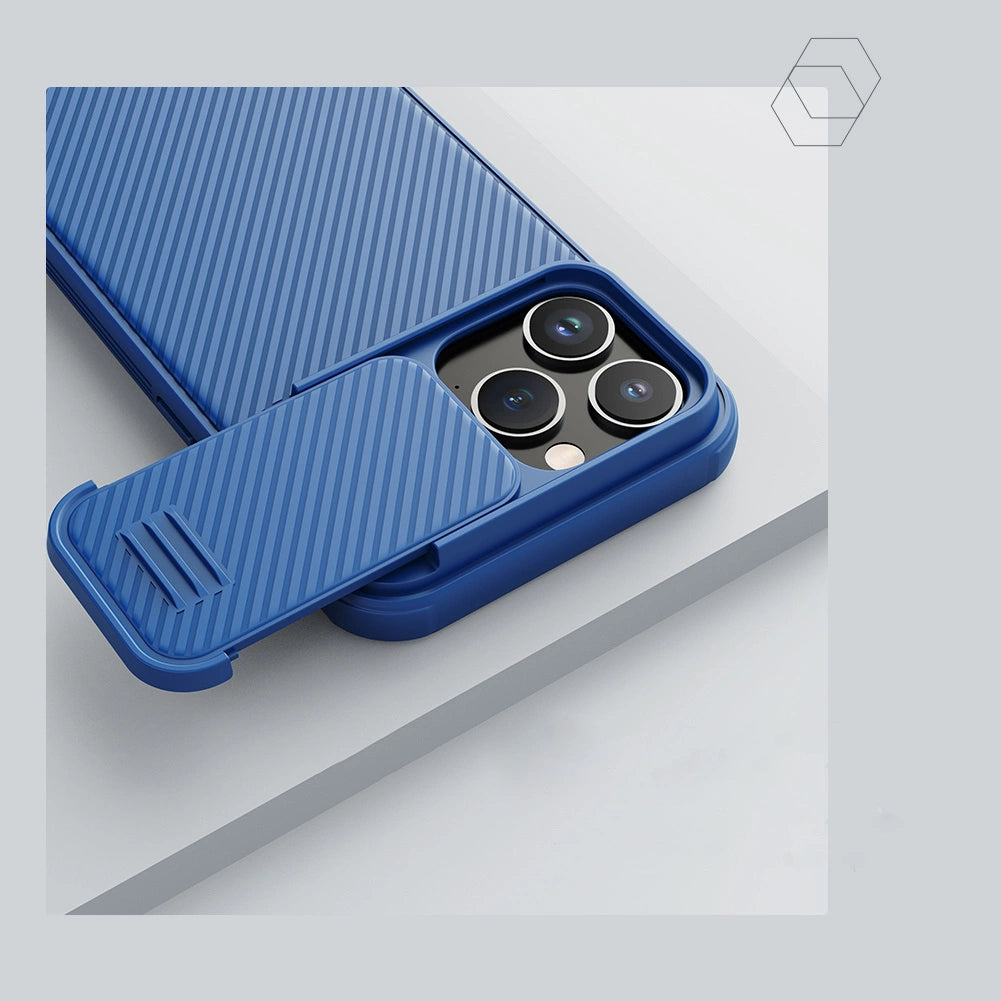 Nillkin CamShield S Case iPhone 14 Pro Max Armored Cover Camera Protector Blå