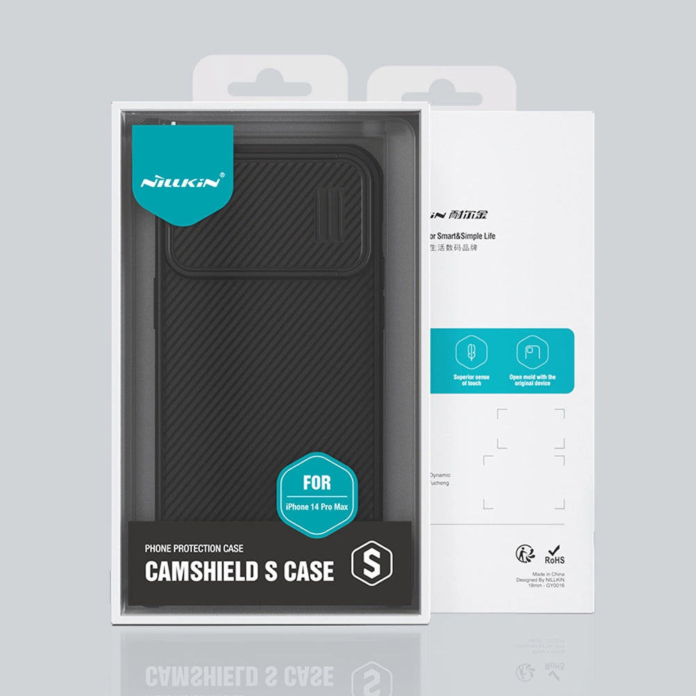 Nillkin CamShield S Case iPhone 14 Pro Max Armored Cover Camera Protector Blå