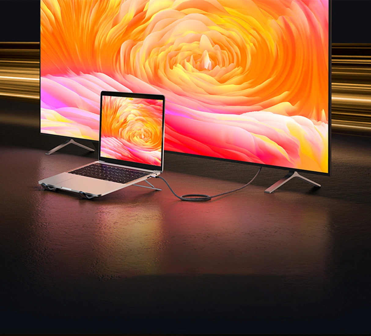 USB C - HDMI 2.1 8K 60Hz Kabel 1,5m Grøn CM565 - Grå