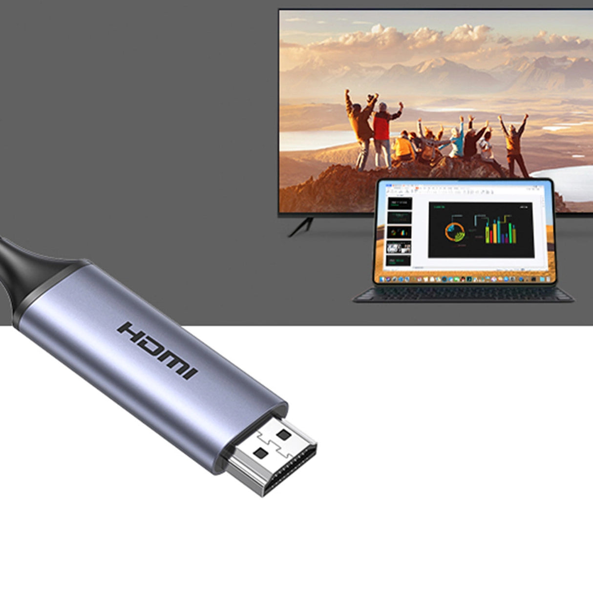 USB C - HDMI 2.1 8K 60Hz Kabel 1,5m Grøn CM565 - Grå